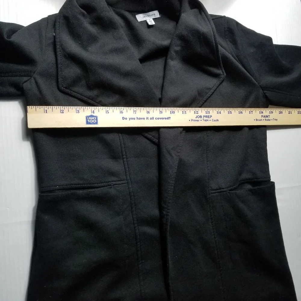 MAX STUDIO WOMEN'S BLACK LONG BLAZER CARDIGAN SIZE SMALL - Picture 7 of 15